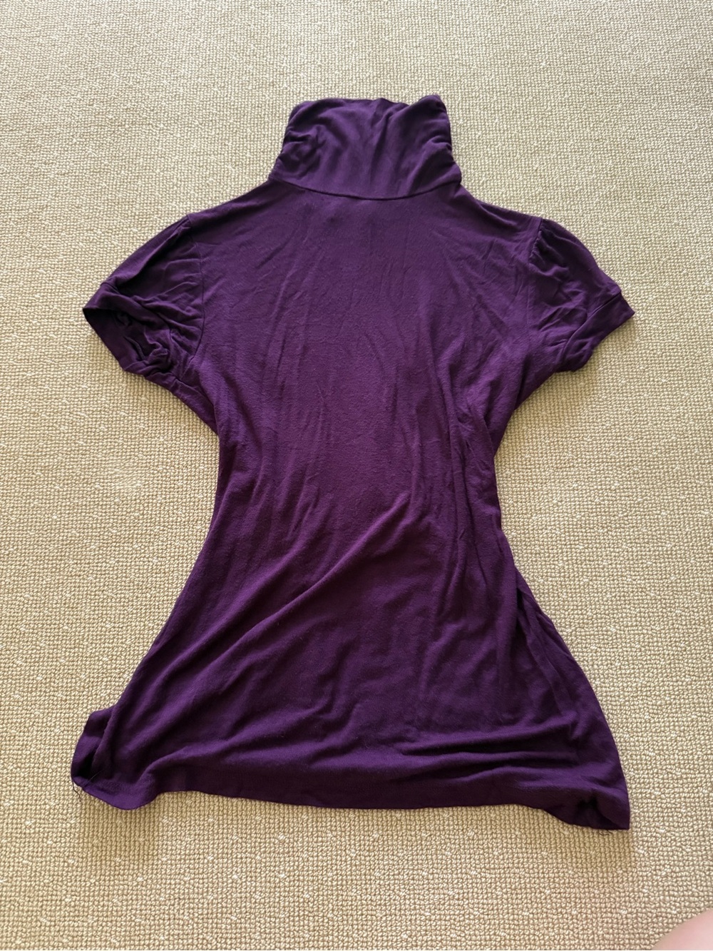 Flourish Plum Mock Neck Puff Sleeve Top Medium